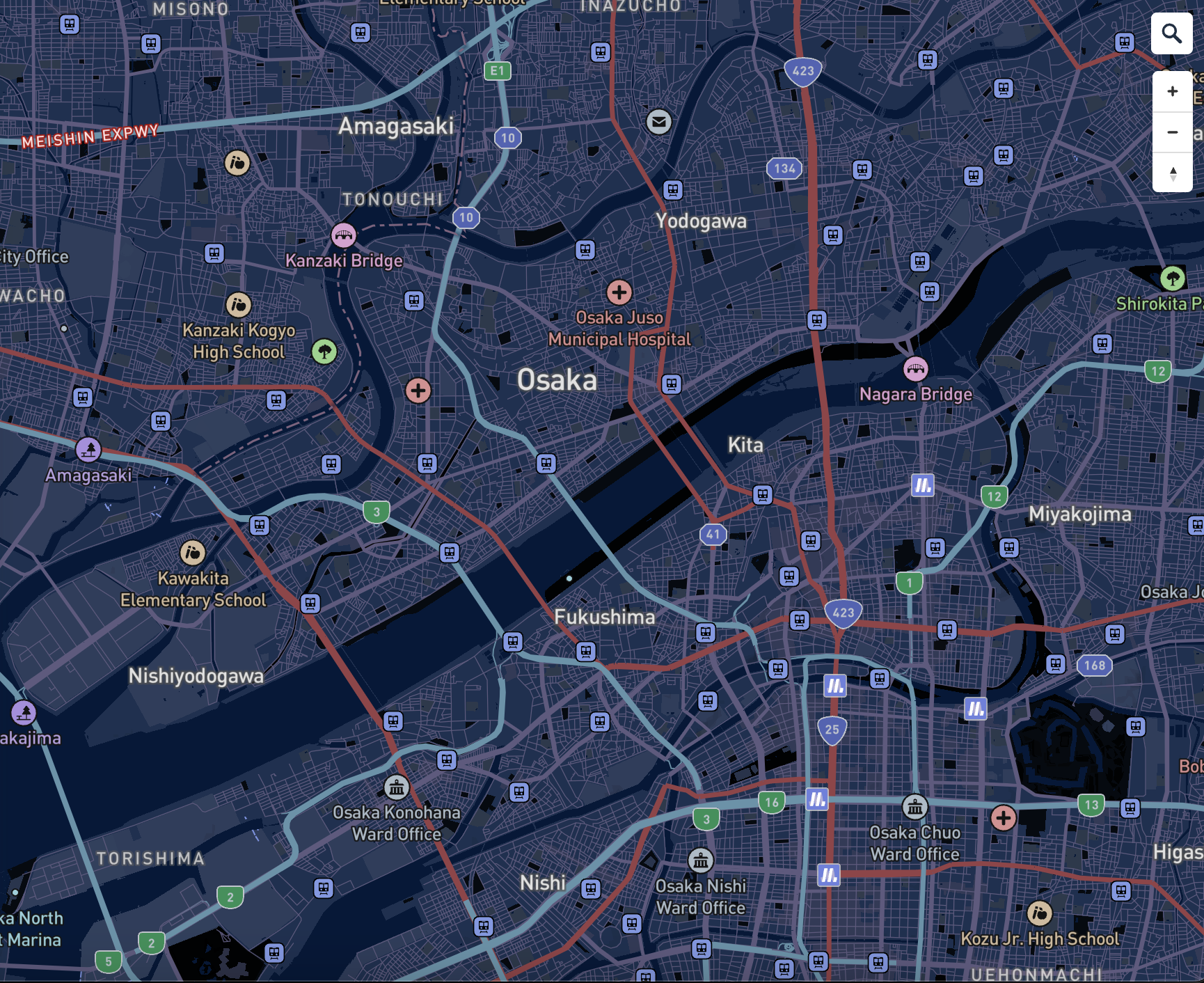 Night Blue Edition: Osaka City area, modified Water color and Light preset to night mode.